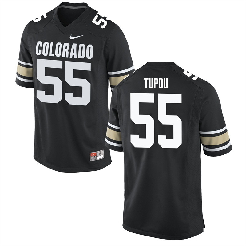 Men #55 Josh Tupou Colorado Buffaloes College Football Jerseys Sale-Home Black